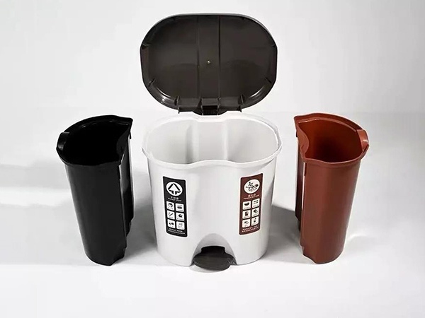 干湿分离双胆25L垃圾桶 